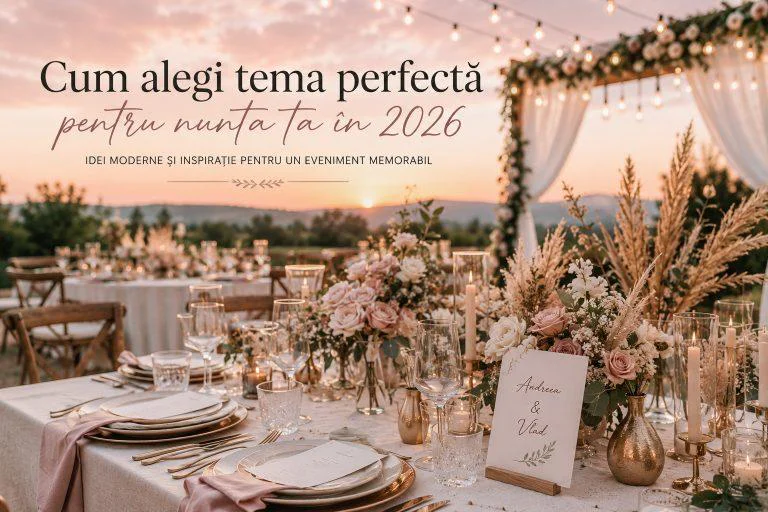 Cum alegi tema perfectă pentru nunta ta în 2026: idei moderne și inspirație pentru un eveniment memorabil
