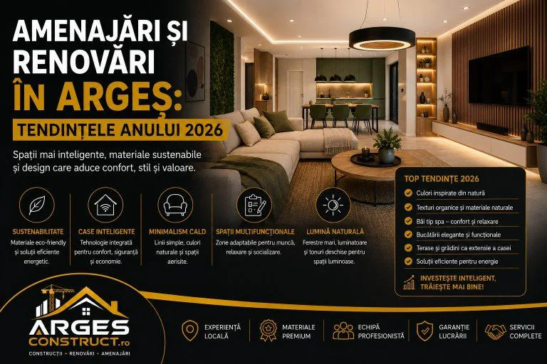 Amenajări și renovări în Argeș: tendințele anului 2026